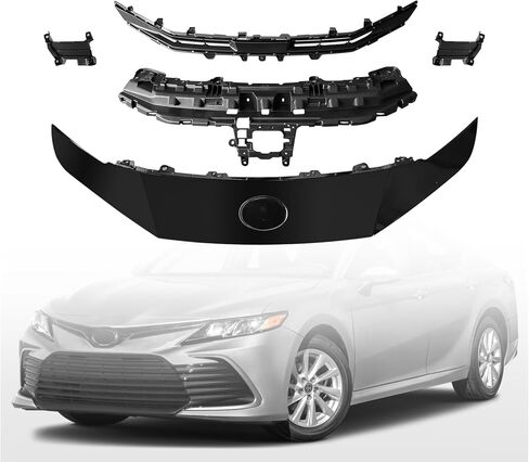 MGWILL Front Bumper Upper Grille & Grill Cover Molding Compatible with 2025-UP Toyota Camry SE LE Hybrid Sedan W/O Radar Hole in Saudi Arabia