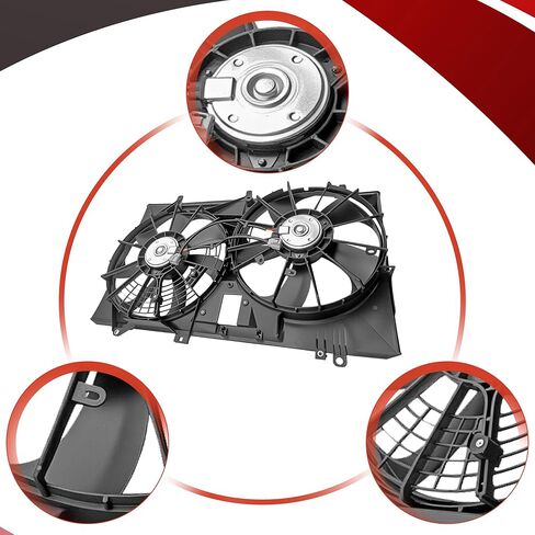 مجموعة مروحة تبريد مزدوجة للمبرد من PartsFlow متوافقة مع 2011-2016 Toyota Sienna Lexus RX350 621-530 in Saudi Arabia