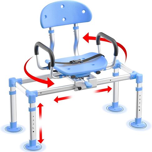 Bath Chair with Arms, Medical Shower Seat, Bariatric Bath Stool Safety Shower Bench with Reinforced Crossing bar for Elderly, Adults, Disabled in Saudi Arabia