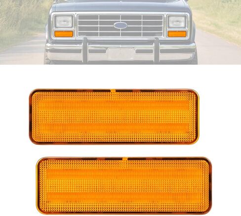 HECASA Pair Turn Signal Light LED Compatible with 1980-1986 Ford Bronco F150 F250 F350 Front Switchback Signal Lamp Plastic(ABS+PMMA) Yellow Lens Left & Right Replacement for FO2520101 E1TZ13200A in Saudi Arabia
