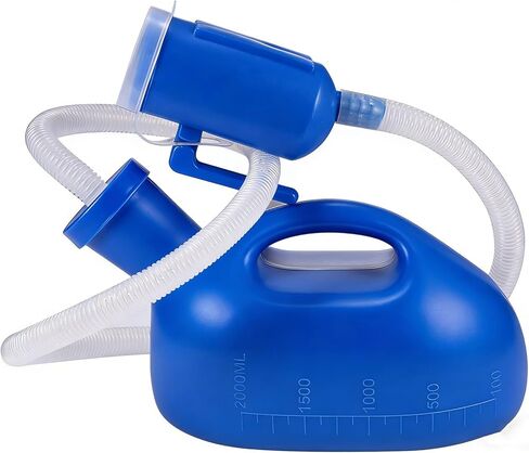 Men Reusable Pee Jug Male Urine Bottle 47.2" Long Tube with Lid Portable Thicken Men's Potty 2000ml for Hospital Camping Car Travel Toilet Universal Urinals in Kuwait