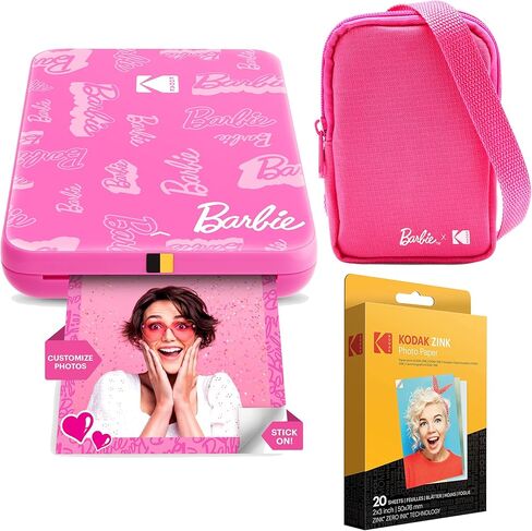 Kodak x Barbie Step Slim Wireless Instant Portable Photo Mobile Printer (Signature Style)+ Barbie Deluxe Camera Case + Barbie Photo Album + Zink Paper (20 Sheets) in Saudi Arabia
