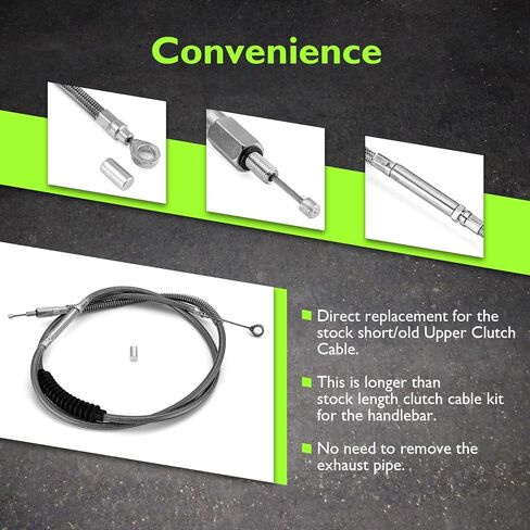 Mofun Clutch Cable & Throttle and Idle Cable & Brake Line and Handlebar Extension Wire Kit Compatible with Harley Sportster XLH 883 1200 Custom XL883C 1996-2003 Non-ABS, Fit 12"-14" Handlebar Black in Saudi Arabia