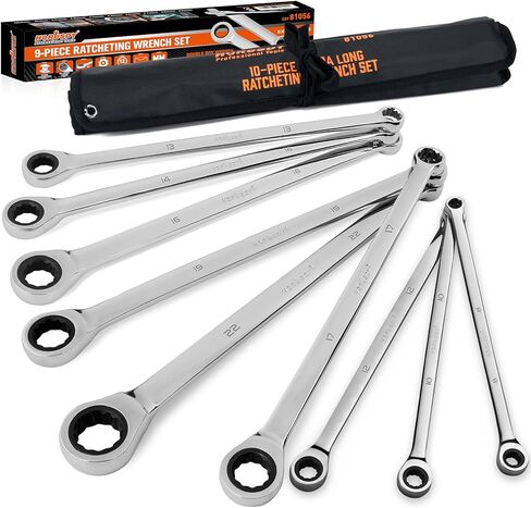 HORUSDY 15-Piece Metric Wrench Sets, V Notch Premium Combination Wrench Set Metric 8-22mm, Max Torque, 12-Point, Chrome Vanadium Steel, with Storage Rack in Saudi Arabia