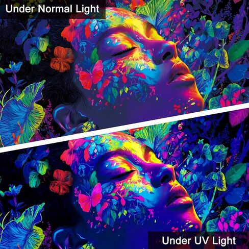 WEBEEDY Blacklight Spring Goddess Tapestry Boho Floral Plants Women Wall Hanging UV Reactive Glow In The Dark Tapestry Neon Blacklight Poster for Bedroom Living Room Gamer Room, 59x51 Inches in Saudi Arabia
