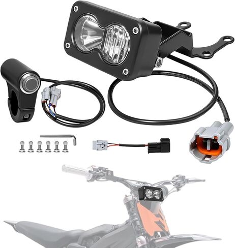 1Set Electric Dirt Bike Headlight with Control Switch for Surron, White Light Headlight Kit Light Bar with Switch for Surron Light Bee X/S, Eride Pro S/SS, Segway X260, Talaria Sting R MX4 in Kuwait