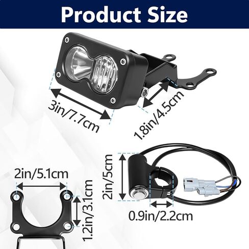 1Set Electric Dirt Bike Headlight with Control Switch for Surron, White Light Headlight Kit Light Bar with Switch for Surron Light Bee X/S, Eride Pro S/SS, Segway X260, Talaria Sting R MX4 in Kuwait