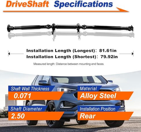 65-2005 عمود محرك المروحة عمود الدفع الخلفي متوافق مع Ford Edge 3.5L AWD 2007 2008 استبدال #19101109-101 7T434K357AC 7T434K357AD in Kuwait