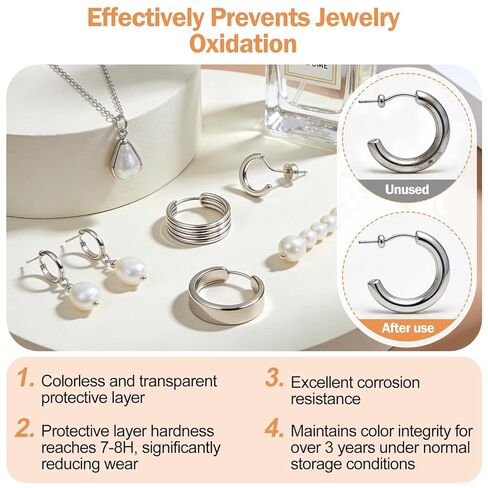 طلاء واقي للمجوهرات، مانع تسرب المجوهرات شفاف وغير مرئي، يوفر حماية دائمة، حاجز وقائي، مناسب للخواتم والأقراط والقلائد والأساور (5 مل) in Kuwait
