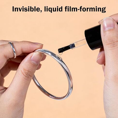 طلاء واقي للمجوهرات، مانع تسرب المجوهرات شفاف وغير مرئي، يوفر حماية دائمة، حاجز وقائي، مناسب للخواتم والأقراط والقلائد والأساور (5 مل) in Kuwait