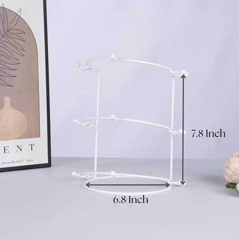 حامل عرض التاج، حامل عرض لعصابة الرأس ثلاثي الطبقات باللون الأبيض، منظم إكسسوارات الشعر بين قوسين، صينية تخزين لزينة الحمام للنساء والفتيات in Kuwait