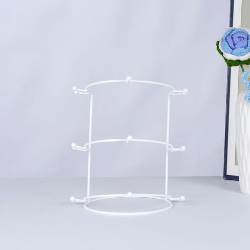 حامل عرض التاج، حامل عرض لعصابة الرأس ثلاثي الطبقات باللون الأبيض، منظم إكسسوارات الشعر بين قوسين، صينية تخزين لزينة الحمام للنساء والفتيات in Kuwait