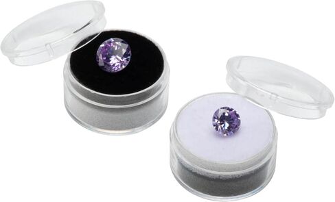 60 PCS Gemstone Display Collection Storage Box with Clear Lid for Gems Diamond and PU Leather Black Bag Holder Container (Black-60pcs) in Saudi Arabia