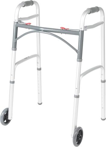 Drive Medical 10210-1 Deluxe 2-Button Folding Walker with Wheels in Kuwait