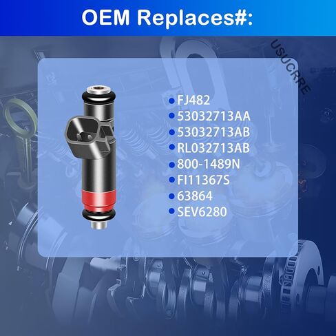 Upgraded FJ482 8 Pack Fuel Injectors Compatible with Dodge Durango 2004-2009,for Ram 1500/2500/3500 2004 2005 2006 2007 2008 5.7L 53032713AA in Kuwait