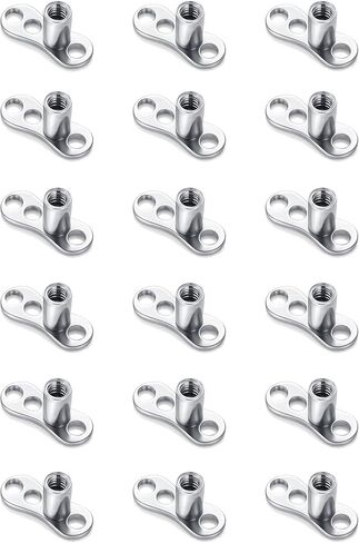 Akeoqi 18 قطعة قاعدة مرساة جلدية من التيتانيوم 14 جرام من الفولاذ الجراحي داخليًا، قاعدة ثقب الجلد الدقيقة ذات سطح شخصي، مجوهرات ثقب الجسم للنساء والرجال، لون فضي in Kuwait