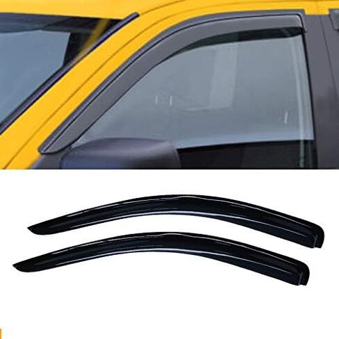 2Pcs Window Visors Rain Guards Compatible with 2002-2008 Dodge Ram 1500 Regular Cab (2-Door) & 2003-2009 Ram 2500 3500 Regular Cab (2-Door), Out-Channel Outside Mount Dark Smoke Window Deflectors in Kuwait