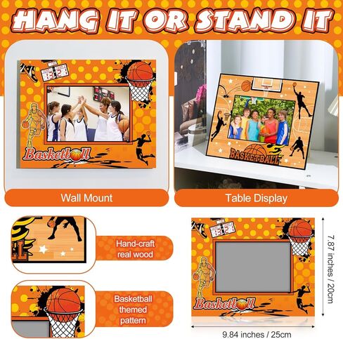 Sumind 6 Pcs Basketball Picture Frame Wooden Sport Themed Photo Frames 4x6 Photograph Gifts for Athletes Coach Team Sports Theme Gifts Tabletop or Wall Display Picture Home Office Decorations in Saudi Arabia