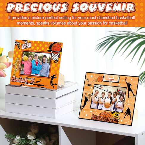 Sumind 6 Pcs Basketball Picture Frame Wooden Sport Themed Photo Frames 4x6 Photograph Gifts for Athletes Coach Team Sports Theme Gifts Tabletop or Wall Display Picture Home Office Decorations in Saudi Arabia