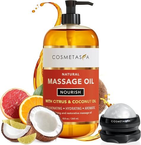 Lavender Relaxation Massage Oil with Massage Roller Ball - No Stain 100% Natural Blend of Spa Quality Oils for Calming, Aromatic, Soothing Massage Therapy in Saudi Arabia