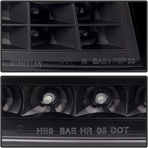 ACANII - For 1997-2003 Ford F150 Expedition Black Housing LED Strip & Corner Signal Headlights Headlamps Pair Left+Right in Saudi Arabia