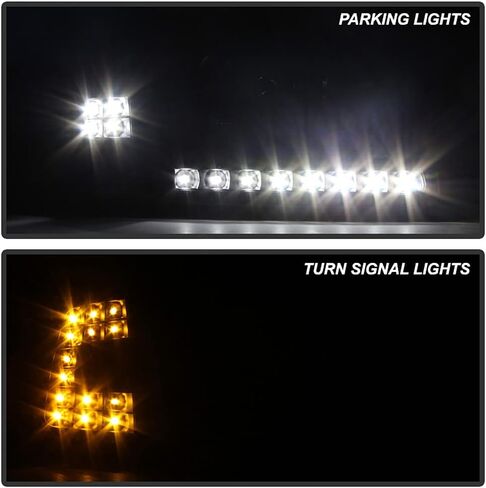 ACANII - For 1997-2003 Ford F150 Expedition Black Housing LED Strip & Corner Signal Headlights Headlamps Pair Left+Right in Saudi Arabia
