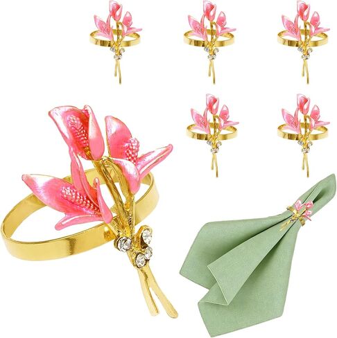 8Pcs Vintage Elegant Victorian Lady Beauty Cameo Napkin Rings Pink Resin Princess Queen Beauty Head Napkin Buckle for Wedding Birthday Bridal Shower in Kuwait