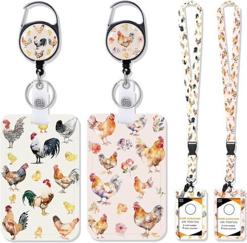 Teacher Retractable Lanyard Badge Holder - 2 PCS Cute Teacher Lanyards for ID Badges and Keys, Retractable ID Badge Holder with Breakaway Lanyard, Fashion Carabiner Clip Office School Gifts in Kuwait