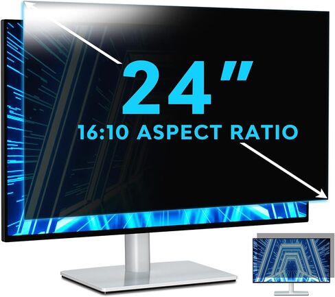 PYS [2-Pack 24 Inch Computer Privacy Screen Filter for 16:9 Widescreen Monitor - Easy Removable Privacy Filter - Eye Protection Anti Glare Blue Light Privacy Shield in Saudi Arabia
