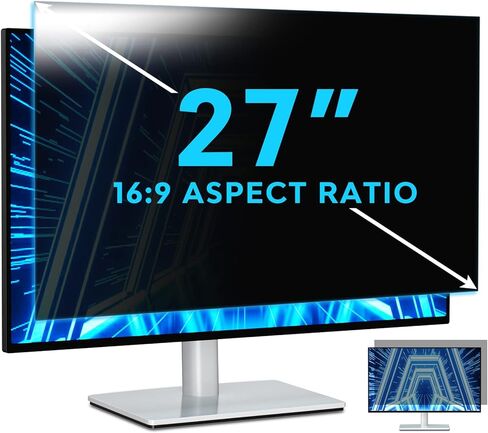 PYS [2-Pack 24 Inch Computer Privacy Screen Filter for 16:9 Widescreen Monitor - Easy Removable Privacy Filter - Eye Protection Anti Glare Blue Light Privacy Shield in Saudi Arabia