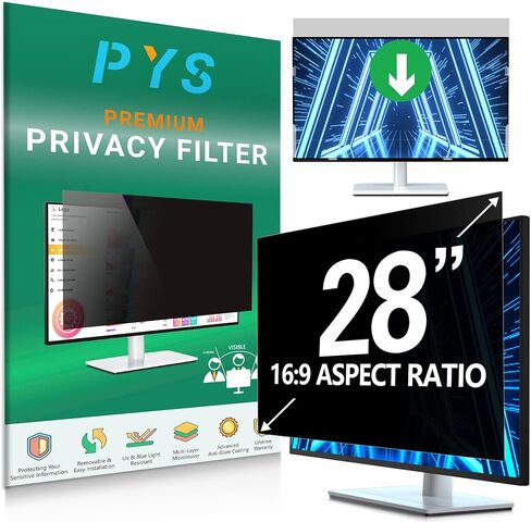 PYS [2-Pack 24 Inch Computer Privacy Screen Filter for 16:9 Widescreen Monitor - Easy Removable Privacy Filter - Eye Protection Anti Glare Blue Light Privacy Shield in Saudi Arabia
