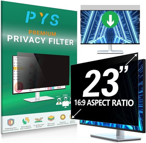 PYS [2-Pack 24 Inch Computer Privacy Screen Filter for 16:9 Widescreen Monitor - Easy Removable Privacy Filter - Eye Protection Anti Glare Blue Light Privacy Shield in Saudi Arabia