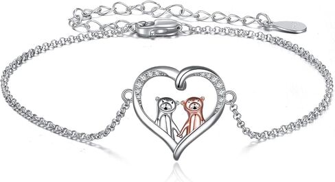 ONEFINITY Otter Gifts for Women Sterling Silver Sea Otter Bracelet Cute Otter Heart Jewelry Bracelet for Mom Sister Gift in Saudi Arabia