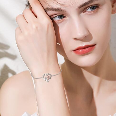 ONEFINITY Otter Gifts for Women Sterling Silver Sea Otter Bracelet Cute Otter Heart Jewelry Bracelet for Mom Sister Gift in Saudi Arabia