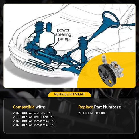 مضخة توجيه الطاقة OCPTY متوافقة مع 2007-2010 لسيارة Ford Edge 3.5L 2010-2012 لسيارة Ford Fusion 3.5L 2007-2010 لسيارة Lincoln MKX 3.5L 2007-2012 لسيارة Lincoln MKZ 3.5L 20-1401 مضخة مساعدة الطاقة in Saudi Arabia