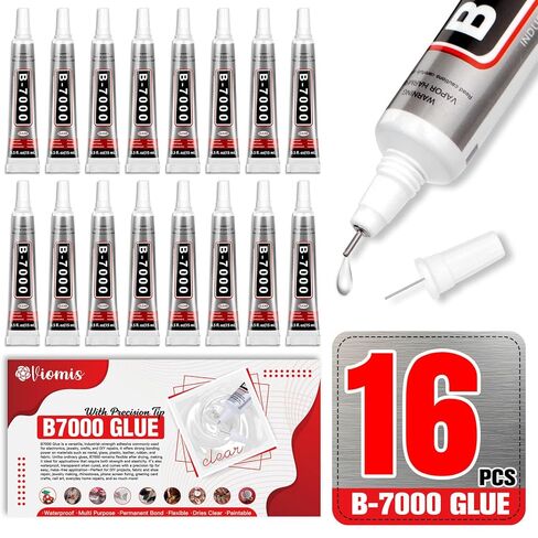 B7000 غراء 15 مل/0.5 أونصة سائلة 16 عبوة - لاصق عالي القوة ومرن ومقاوم للماء للمجوهرات والإلكترونيات والحرف اليدوية والمزيد in Kuwait