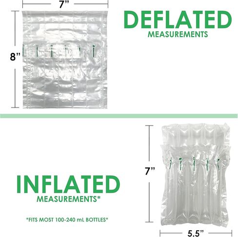 Innovative Haus Pack of 25 7 Inch x 8 Inch Inflatable Air Pillow Pouch Protectors with Free Pump for Heavy Duty Packing and Shipping Packaging Supplies. Protect Fragile Items for Moving and Storage in Kuwait