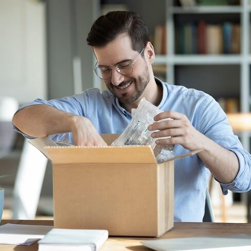 Innovative Haus Pack of 25 7 Inch x 8 Inch Inflatable Air Pillow Pouch Protectors with Free Pump for Heavy Duty Packing and Shipping Packaging Supplies. Protect Fragile Items for Moving and Storage in Kuwait