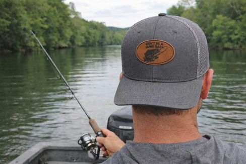 Don’t Be a Dumb Bass PU Leather Patch – 2 Inch x 3 Inch Laser Engraved Fishing Hat Patch – Oval Trucker Hat Applique for Anglers in Saudi Arabia