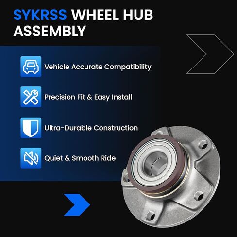512510 Rear Wheel Bearing and Hub Assembly Compatible with Dodge Dart 2013-2016 1.4L 2.0L 2.4L GAS, Replaces HA590474, 68082150AC, 5-Lug with ABS 2PCS in Saudi Arabia