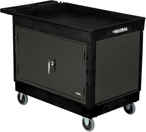 Global Industrial Utility Cart w/2 Tray Shelves, 500 lb. Capacity, 44"L x 25-1/2"W x 32-1/2"H in Saudi Arabia