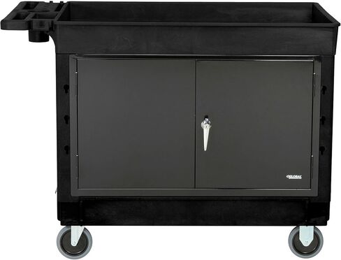 Global Industrial Utility Cart w/2 Tray Shelves, 500 lb. Capacity, 44"L x 25-1/2"W x 32-1/2"H in Saudi Arabia