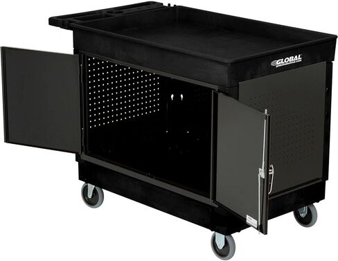 Global Industrial Utility Cart w/2 Tray Shelves, 500 lb. Capacity, 44"L x 25-1/2"W x 32-1/2"H in Saudi Arabia