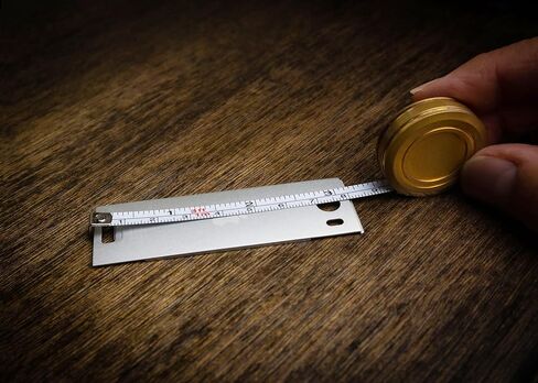 Vintage Edition Brass Retractable Tape Measure - 3 Foot User-Replaceable Tape - Pocket Size - Imperial and Metric - Keychain Clip - Matte Surface Finish - Everyday Carry in Kuwait