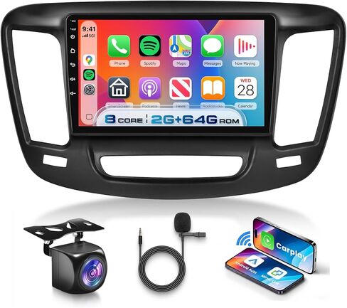 [8 CORE 2G+64G] Car Radio for Chrysler 200 200C 200S 2015-2019 with Wireless Carplay/Android Auto, 9 Inch Android 13 IPS Touch Screen Car Stereo, Bluetooth, GPS Navi, WiFi, SWC, DSP + Backup Camera in Kuwait