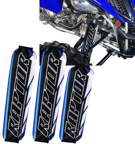 أغطية صدمات عالية الأداء متوافقة مع Yamaha Raptor 90، 400، 450، 600، 700 - متينة، مقاومة للماء، سهلة التركيب، حماية موثوقة لجميع التضاريس 105 (أبيض/أزرق) in Kuwait
