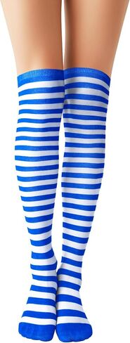 Striped Thigh High Socks Women Over the Knee Cosplay Stripes Stockings Holiday Leg Warmers in Kuwait