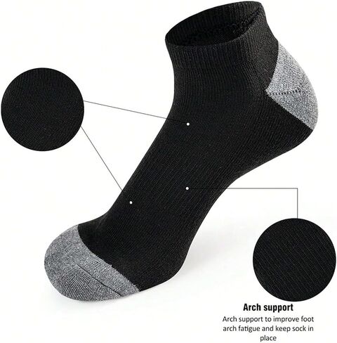 5 Pairs Of Comfortable Breathable Socks Sweat Absorbing Odor Proof Low Cut Solid Color Socks Suitable For Outdoor Activities in Saudi Arabia