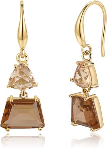 Small Gold Dangle Earrings for Women - Hypoallergenic Birthstone Crystal Dangle Drop Earrings Fashionable Gemstone Jewelry Ideal for Sensitive Ears & Daily Wear in Saudi Arabia