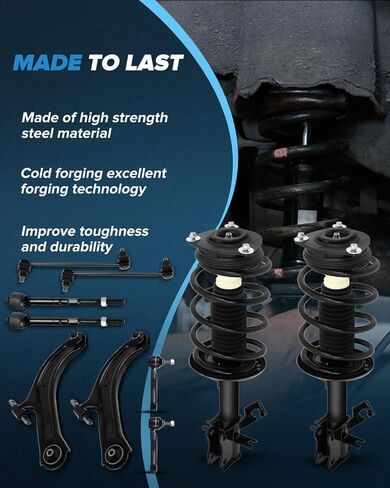 Struts Suspension kits for Nissan Sentra 2007-2012 Struts shocks kit 10pcs Front complete strut Stabilizer Bar Link Control Arm and Ball Joint Assembly Tie Rod End in Saudi Arabia